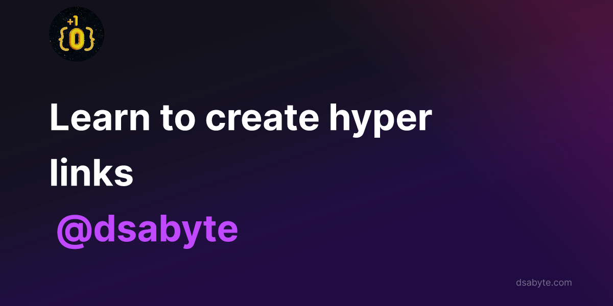 Creating Hyper Links